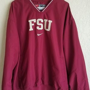 Nike FSU V Neck Windbreaker Pullover XL